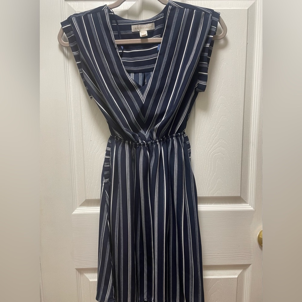 Navy blue and white dress
